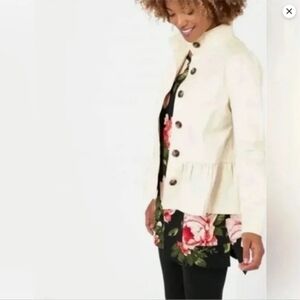 Agnes & Dora Peplum Jacket Ivory Stone Color
